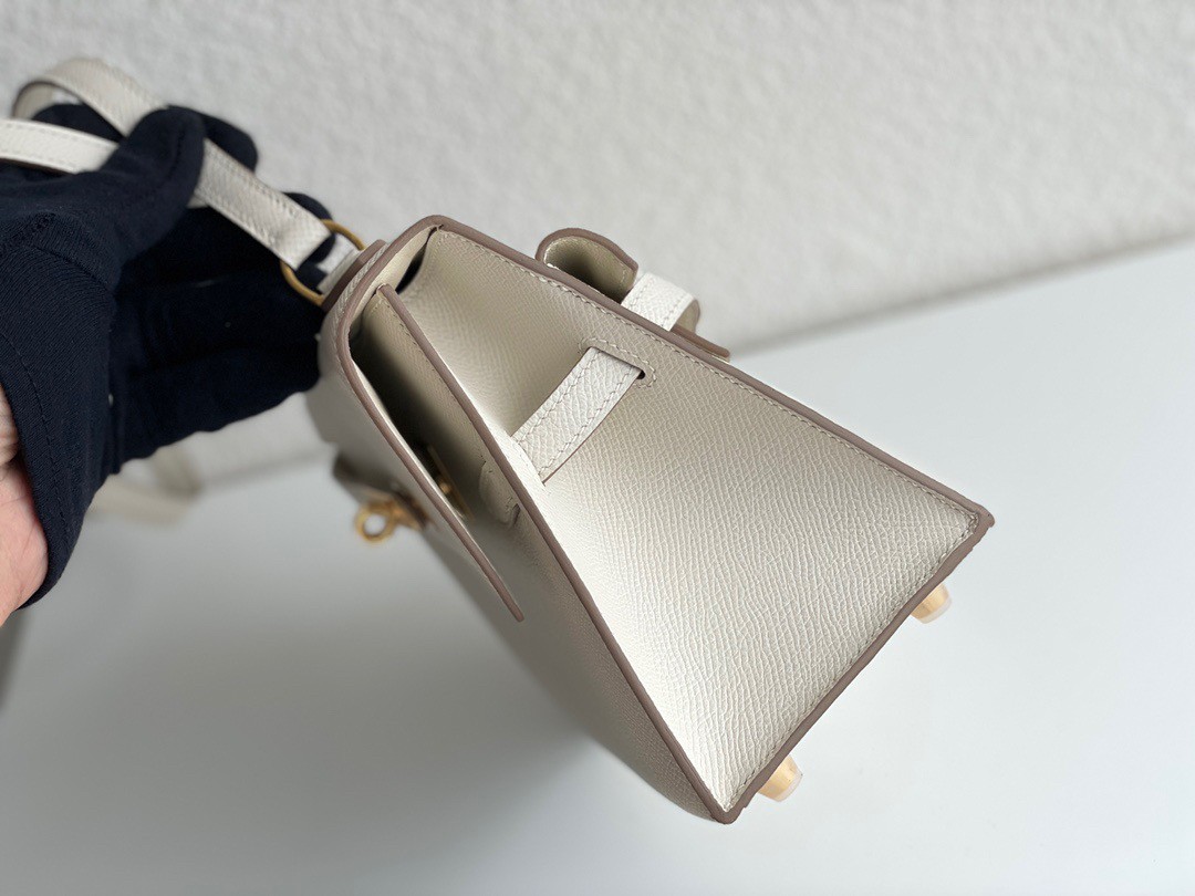 Replica Hermes Kelly Retourne 25 Handmade Bag In Grey Swift Calfskin